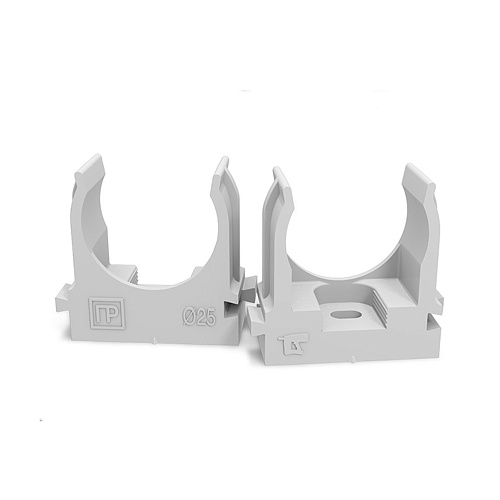  Крепеж-клипса для труб для монтажного пистолета серая д25 (100шт/уп) Промрукав 