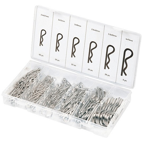  Набор шплинтов, S головки, с фиксацией, 150 предм. // СИБРТЕХ 