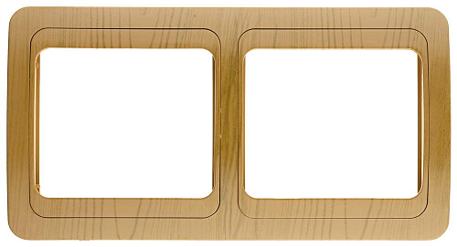  Панель СВЕТОЗАР "ГАММА"  накладная, горизонтальная, цвет ольха, 2 гнезда 