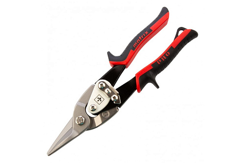  Ножницы по металлу, 250 мм, прямой рез,сталь CRMO,двухкомпонентные рукоятки, PRO Matrix 