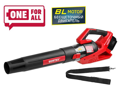  Аккум. воздуходувка WORTEX BB 2536 D ALL1 SOLO БЕСЩЁТ.ДВИГ., 18В+18В, макс.объём.780 м куб/ч, макс.с 