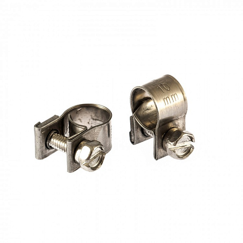  Хомуты металлические, MINI 8-10 мм, ширина 9 мм, винтовые, W4, 2 шт.// Сибртех 