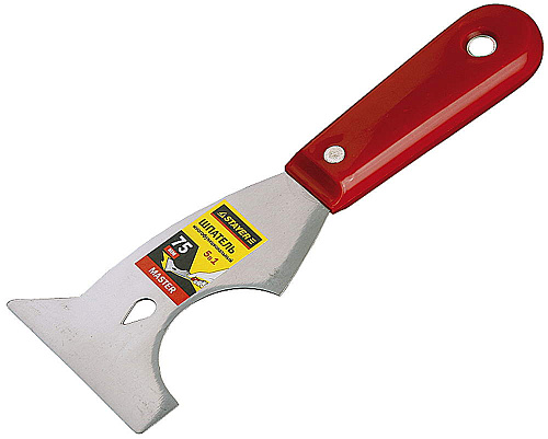  STAYER 75 мм, пластиковая ручка, стальной, многофункциональный шпатель 