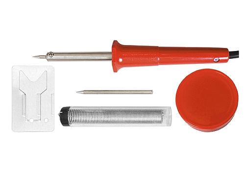  Набор для пайки 5 пред. (паяльник 30 Вт, 220 В,подставка,жало,паста,припай) // SPARTA 