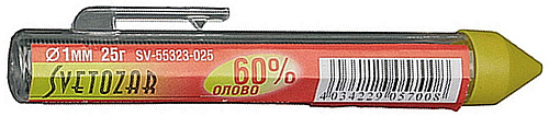  Припой СВЕТОЗАР оловянно-свинцовый, 60% Sn / 40% Pb, 15гр 