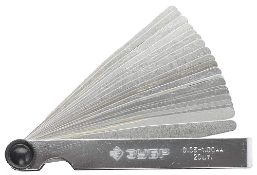  Набор щупы автомобильные, 0,05 - 1,00мм, ЗУБР "МАСТЕР" 20шт 
