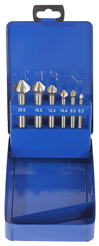  Набор Зенкеры "ЭКСПЕРТ" конусные с 3-я реж. кромками, сталь P6M5, для раззенковки 6,3 - 20,5 мм ЗУБР 