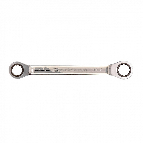  Ключ накидной трещоточный, 17х19мм, CrV, зеркальный хром// Matrix 