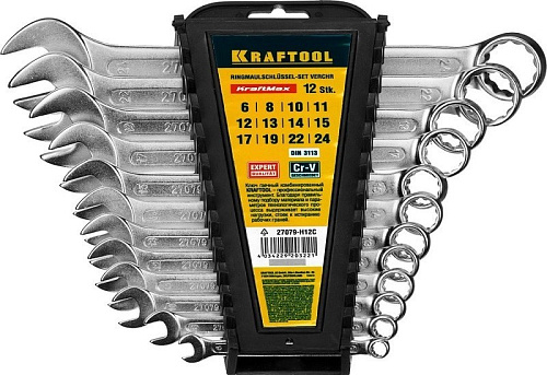  Набор рожковых гаечных ключей 12 шт, 6 - 32 мм, KRAFTOOL 