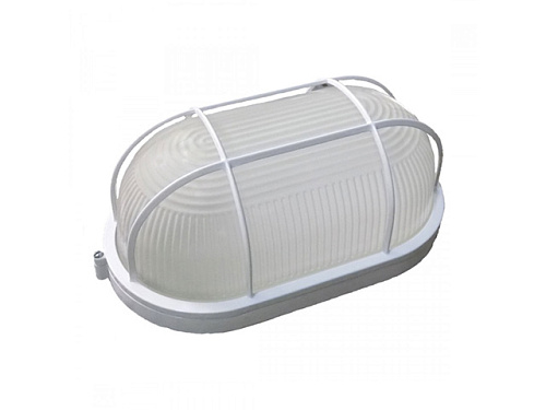  Светильник овал/белый/решетка 100Вт, IP54 (НБП 04-100-002) Юпитер 