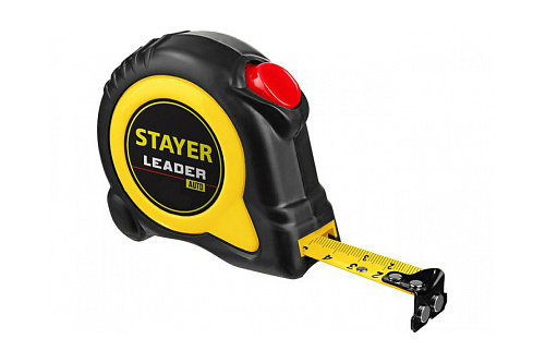  Рулетка LEADER 3м / 16мм с автостопом в ударостойком обрезиненном корпусе STAYER 3402-3_z02 