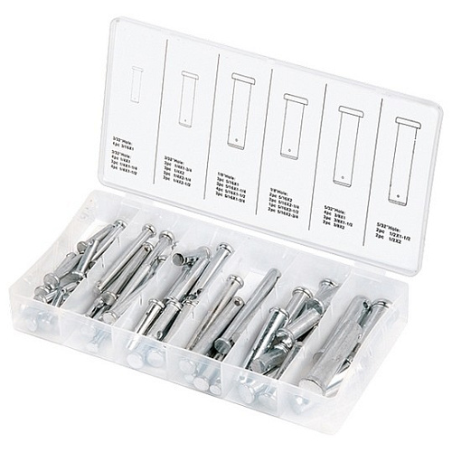  Набор штифтов с головкой и отверстием под шплинт, 60 предм.// СИБРТЕХ 