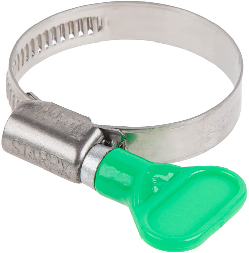  Хомут червячный с ключом "бабочка" 25-40 мм, нерж.сталь (W2) STARFIX 