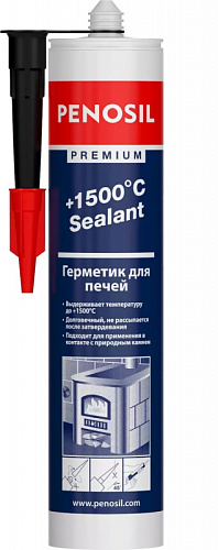  Герметик силикатный огнеупорный "+1500 С", жаростойкий, черный, 280мл PENOSIL 