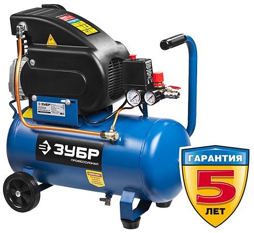  Компрессор масляный ЗУБР ЗКПМ-240-24-1.5, 24 л, 1.5 кВт 