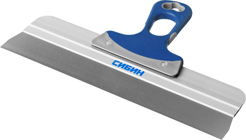  Шпатель СИБИН ФАСАДНЫЙ нержавеющий, алюминиевая направляющая, 2к ручка, 350мм 