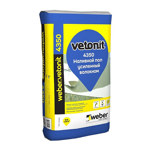  Наливной пол Weber Vetonit 4350, усиленный, 25 кг 