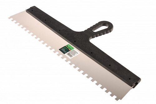  Шпатель нержавеющая сталь зубчатый 450 мм (8 х 8), пластмассовая ручка // СИБРТЕХ 