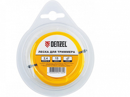  Леска для триммера квадратная, 1,6мм х 15м// Denzel 