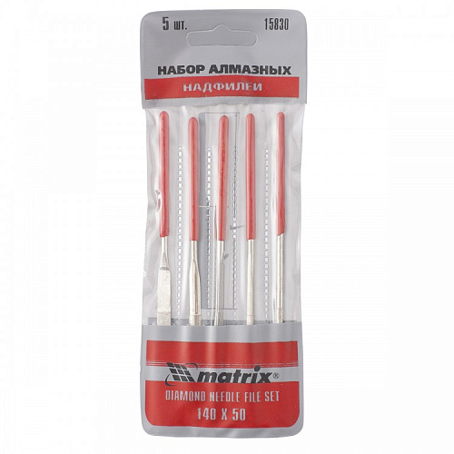  Набор надфилей алмазных, 140х50х3, 5 шт.// MATRIX 