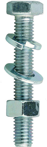  Болт ЗУБР (DIN933) с гайкой (DIN934), шайбой (DIN125), шайбой (DIN127),  М8x45мм 4 шт 