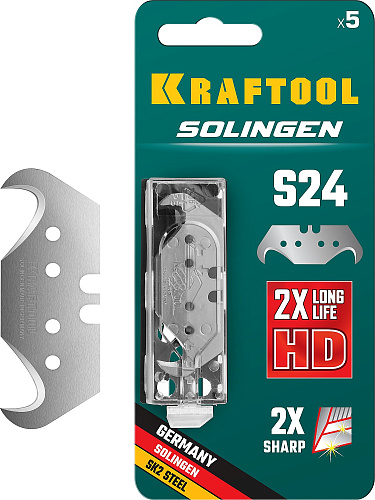 Лезвия крюковидные SOLINGEN (5 шт; S24) для технических ножей Kraftool 09643-S5_z02 