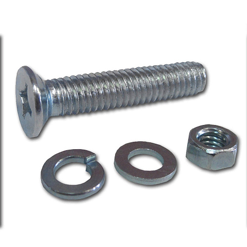  Винт (DIN965) в комплекте с гайкой (DIN934), шайбой (DIN125), шайбой пруж. (DIN127),M4 x 30 мм,18шт  