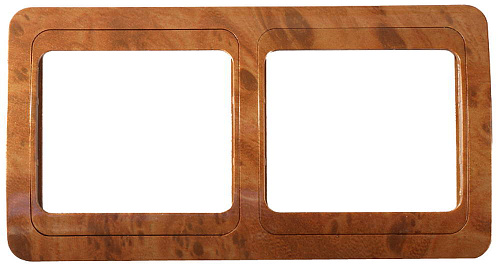  Панель СВЕТОЗАР "ГАММА"  накладная, горизонтальная, цвет орех, 2 гнезда 