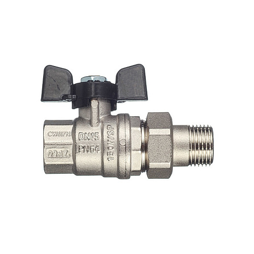  Кран шаровый Bugatti PN50 1/2" В/Н со сгоном бабочка 