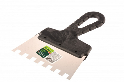  Шпатель нержавеющая сталь зубчатый 150 мм (10 х 10), пластмассовая ручка // СИБРТЕХ 