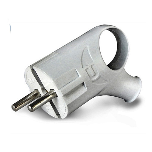  Вилка угловая разборная с ушком А112 16А, 230В, с/з, белая 