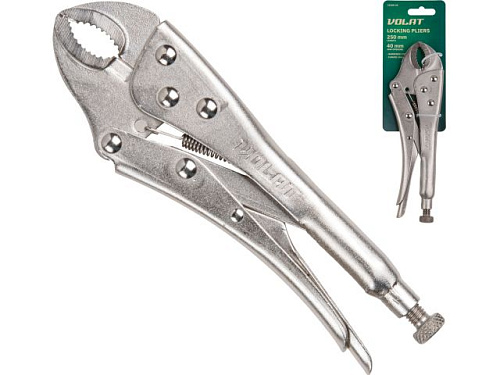  Зажим с фиксатором 250мм изогнутые губки ВОЛАТ 