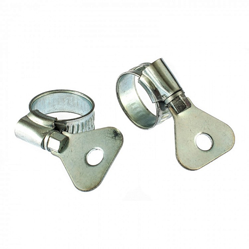  Хомуты металлические, червячные 12-20 мм, ширина 10 мм, W1, с метал. ключом, 2 шт.// Сибртех 