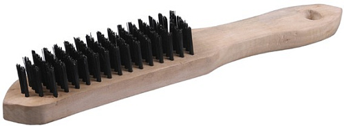  Щетка проволочная, стальная, деревянная рукоятка, 6 рядов // Hobbi 