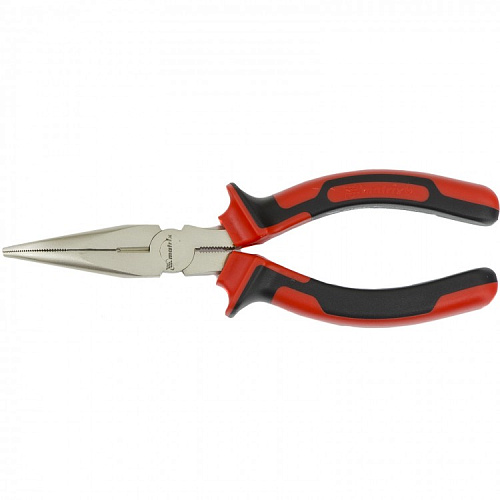  Длинногубцы NICKEL, 160 мм, изогнутые никелированные, двухкомпонентные рукоятки// MATRIX 