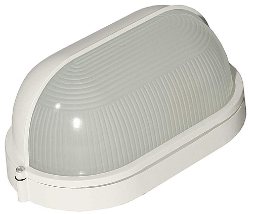  Светильник уличный СВЕТОЗАР влагозащищенный с верхним защитным кожухом, овал, цвет белый, 100Вт 