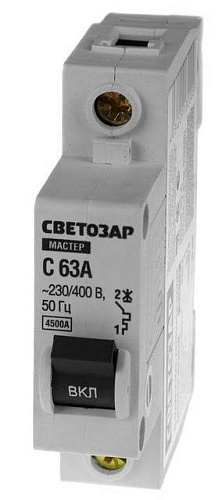  Выключатель СВЕТОЗАР автоматический, 1-полюсный, "B" (тип расцепления), 16 A, 230 / 400 В (12 шт) 