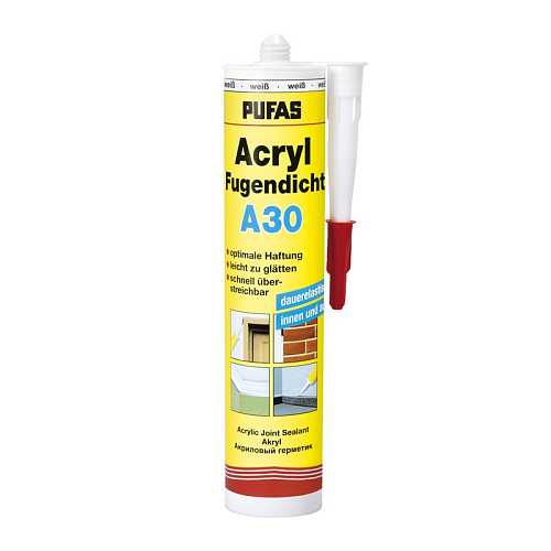  Герметик акриловый Pufas Acryl Fugendicht A30 белый (0,31 л) 