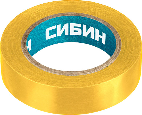  Изолента ПВХ, 10м х 15мм, желтая СИБИН 