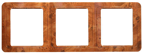  Панель СВЕТОЗАР "ГАММА"  накладная, вертикальная, цвет орех, 3 гнезда (10 шт) 