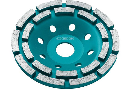 Чашка алмазная двухрядная шлифовальная сегментная 125 мм СИБИН  