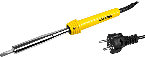  Паяльник с пластмассовой рукояткой и долговечным жалом 80 Вт клин Stayer MASTER 55305-80 