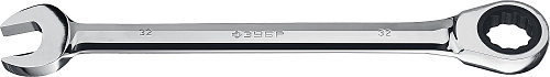  Комбинированный гаечный ключ трещоточный 32 мм, ЗУБР 