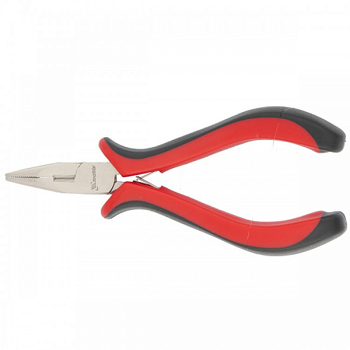  Длинногубцы Mini, 130 мм, никелированные, прямые, авторазжим, двухкомпонентные рукоятки// MATRIX 