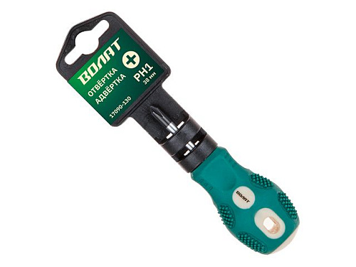  Отвертка "+" №1 38мм PH ВОЛАТ (крестовая Phillips, двухкомп. рукоятка Anti-Slip) 