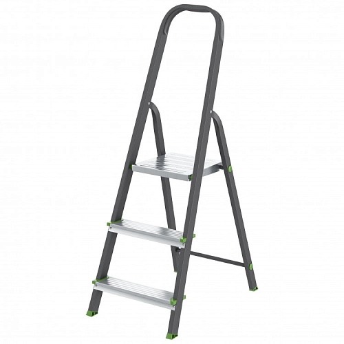  Стремянка, 3 ступени, стальной профиль, алюминиевые ступени // Сибртех 