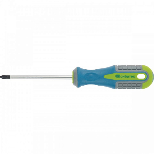  Отвертка, Ph2х 200 мм, CrV, 3-х компонентная рукоятка //Сибртех 
