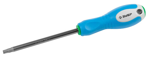  Отвертка TORX №40х125мм, Cr-V сталь, трехкомпонентная рукоятка, цветовая индикация, ЗУБР "ПРОФИ" 