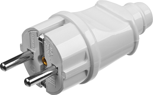  Вилка электрическая 6А/220В, с заземлением, белая, STAYER MAXElectro 55160-W 