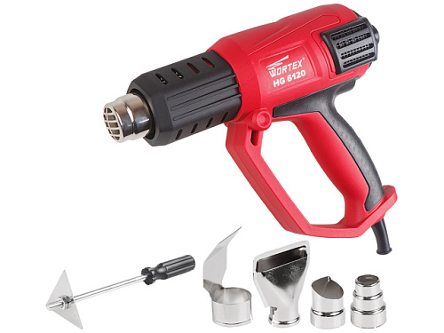  Термовоздуходувка WORTEX HG 6120 в кор. + набор сопл 2000 Вт, 3 режима., 50-600 °С 